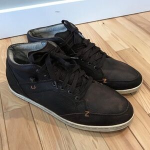 Hub Brown Leather Lace up Sneakers Shoes 10.5